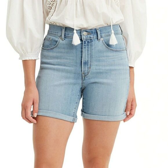 Levi's New Mid-Rise Mid-Length Jean Shorts - Picture 1 of 10